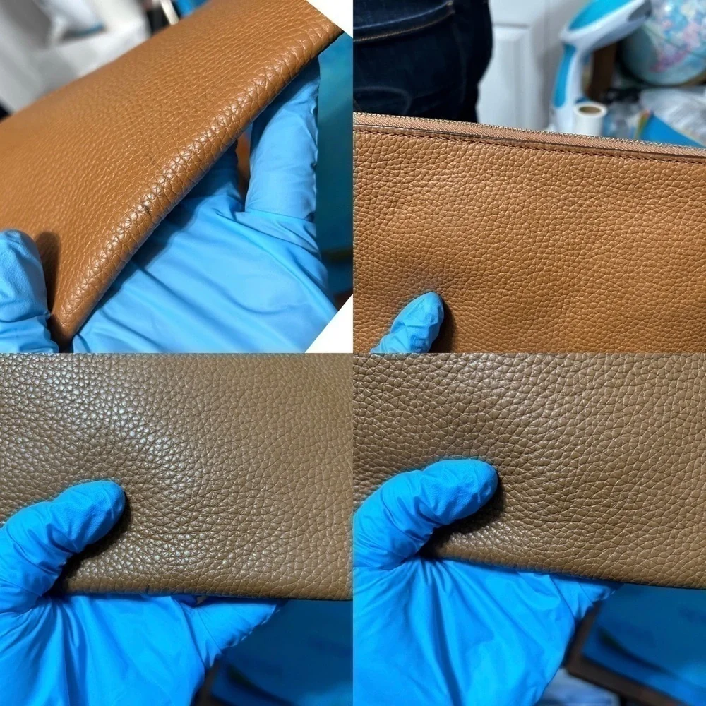 Michael Kors Brown Leather Zip Closure Clutch - “Eunice”